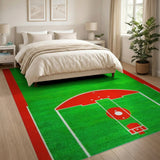 Baseball Field Green Turf Area Rug