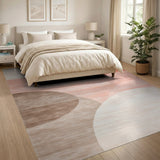 Coral Peach Overlapping Semi-Circles Modern Rug