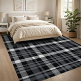 Black and White Modern Black White Plaid Area Rug