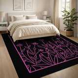 Pink Outline Daisy Area Rug