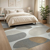 Neutral Pebble Abstract Area Rug