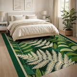 Green Lush Fern Grove Green Area Rug
