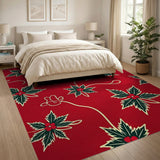 Festive Red Holly Berry Area Rug