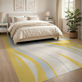 Yellow Yellow Swirl Abstract Area Rug