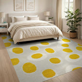 Sunny Yellow Egg Motif Area Rug