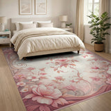 Blush Pink Floral Vintage No. 21 Area Rug