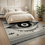Tribal Eye Heritage Rug in Beige Black