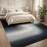 Modern Halftone Black White Geometric Area Rug