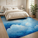 Dreamy Night Sky Clouds Area Rug