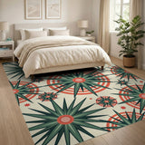 Radiant Green Agave Starburst Area Rug