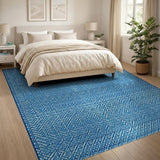 Indigo Zigzag Woven Area Rug