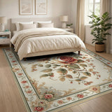 Pink Vintage Blush Rose Floral Area Rug
