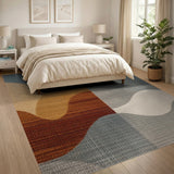 Abstract Wavy Multi-Color Area Rug