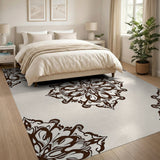 Elegant Beige Persian Motif Area Rug
