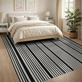 Bold Black White Striped No. 73 Area Rug