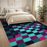 Vibrant Geometric Cube Stack Area Rug