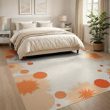 Vibrant Orange Splat Abstract Area Rug
