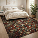 Red Heritage Tribal Interlace Area Rug