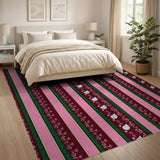Vibrant Multi-Color Persian Striped Paisley Rug