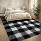 Black White Buffalo Check Farmhouse Rug