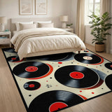 Geometric Modern Retro Vinyl Records Area Rug