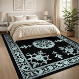 Traditional Persian Blue and Teal Teal Floral Persian Area Rug
