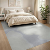 Grey Grey Topographic Contour Area Rug