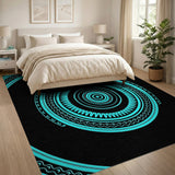 Teal Tribal Mandala Area Rug