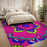 Multi-color and Patterns Traditional Persian Vibrant Pink Floral Persian Area Rug