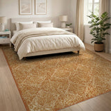 Orange Distressed Vintage Orange Area Rug
