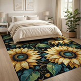Multi-color and Patterns Golden Sunflowers Floral Area Rug