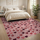 Watermelon Hearts Pink Area Rug