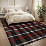 Red Black Tartan Plaid Area Rug