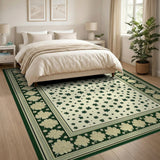 Shamrock Clover Scatter Cream Area Rug