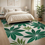 Bold Green Palm Leaf Area Rug