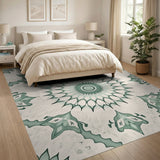 Green Tribal Mandala Thistle Rug