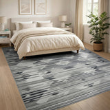 Black White Geometric Southwestern Rug