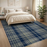 Navy Plaid Area Rug