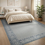 Grey Geometric Modern Grey Geometric Border Area Rug