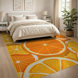 Vibrant Orange Slices Mosaic Area Rug