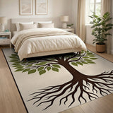 Tree of Life Green Area Rug with Roots