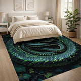 Emerald Entwined Pythons Area Rug