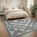 Geometric Modern Grey Geometric Diamond Area Rug