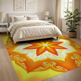 Vibrant Orange Persian Star Medallion Rug