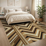 Brown Tan Southwestern Zigzag Area Rug