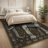 Majestic Tribal Elephant Area Rug