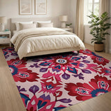Multi-color and Patterns Vibrant Pink Floral Mandala Area Rug