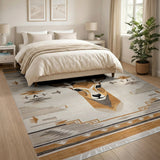 Geometric Antelope Head Southwestern Rug