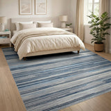 Abstract Blue Striped Area Rug