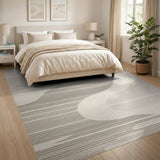Abstract Area Wavy Grey Abstract Area Rug